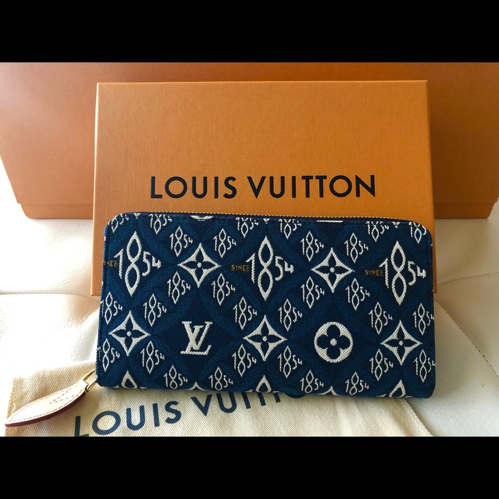 Louis Vuitton Zippy Wallet Since 1854 Bleu Jacquard Textile Canvas